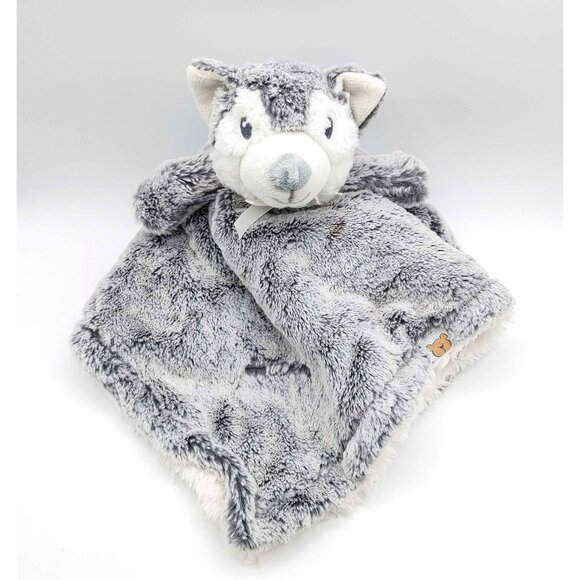 Piccolo Bambino Gray Wolf Lovey Baby Plush Security Blanket 16" RARE! - Picture 1 of 4